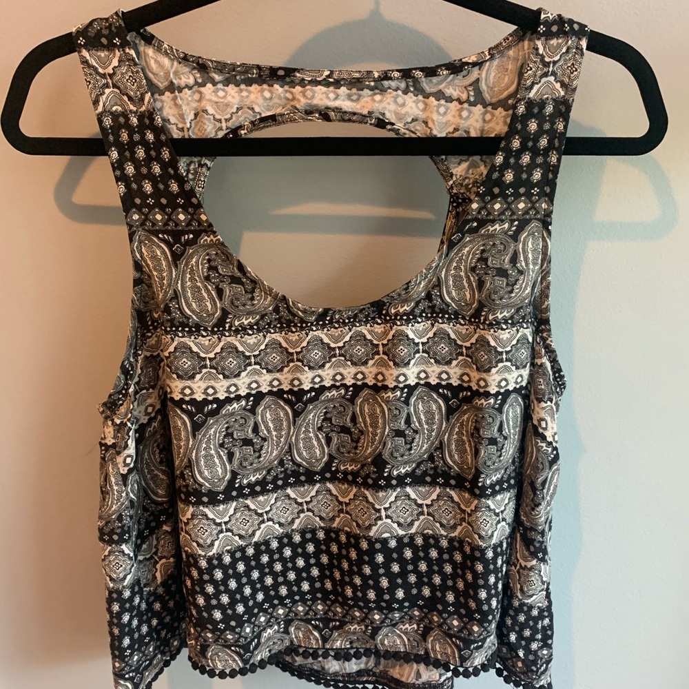 Multi Designed Crop Top with open back.